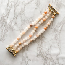 Load image into Gallery viewer, Peach Aventurine Beaded Apple Watch Band
