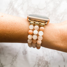Load image into Gallery viewer, Peach Aventurine Beaded Apple Watch Band
