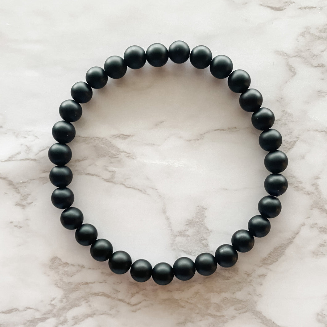 Matte Black Onyx Bracelet • 6mm